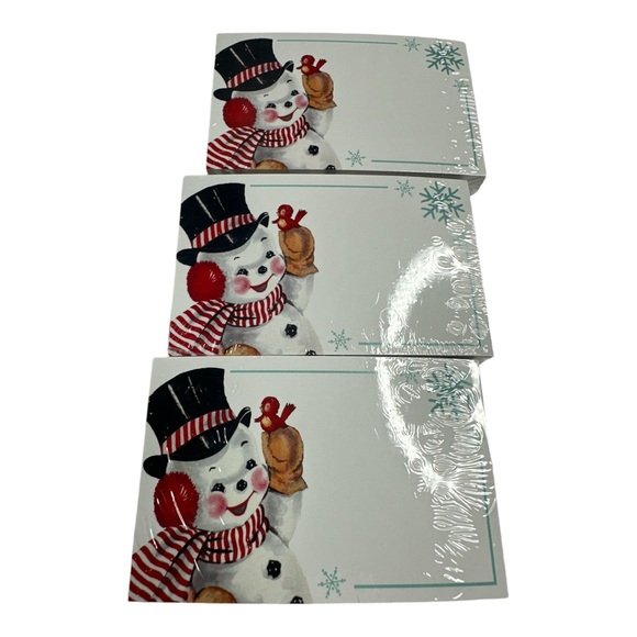 Christmas Vintage Snowman Gloss Enclosure Gift Card 3.5x2.25" Pack of 50 - Picture 4 of 4